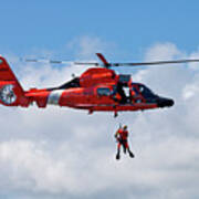 Us Coast Guard Mh-65-c Dauphin Rescue Helicopter #2 Art Print
