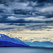 Beautiful Sunset And Cloudsy Landscape In Alaska Mountains #4 Art Print