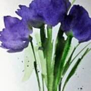 4 Purple Flowers Art Print