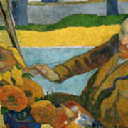 Vincent Van Gogh Painting Sunflowers #3 Art Print