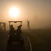 California Golf Course Sunrise Morning Golfers #6 Art Print