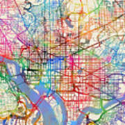 Washington Dc Street Map #6 Art Print