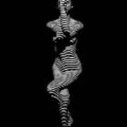 9486-dja Yoga Woman Illuminated In Stripes Zebra Black White Absraction Photograph By Chris Maher Art Print