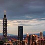 A Beautiful View Over Taipei From The Art Print