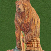 A Creative Soul Carved This Bear Out Of A Dead Tree In Florence, Colorado. Art Print