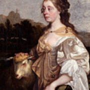 A Lady As A Shepherdess Art Print
