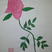 A Single Red Rose Art Print
