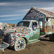 A Truck Decorated By Folk Artist Leonard Knight Art Print