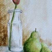 A Tulip And Two Pears Art Print