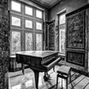 Abandoned Piano Monochroom- Urban Exploration Art Print
