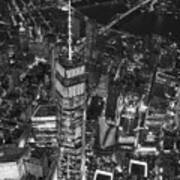 Above The Freedom Tower Wtc Bw Art Print