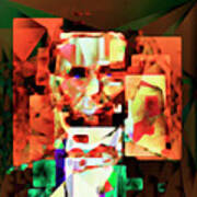 Abraham Lincoln In Abstract Cubism 20170327 Square Art Print