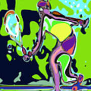 Abstract Female Tennis Player 2 Art Print