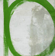 Abstract Green Circle 2- Art By Linda Woods Art Print