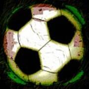 Abstract Grunge Soccer Ball Art Print
