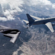 Aerial Refueling The Stealth Bomber Art Print