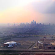 Aerial View - Philadelphia's Stadiums With Cityscape Art Print