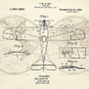 Airplane Patent Collage Art Print