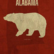Alabama State Facts Minimalist Movie Poster Art Art Print