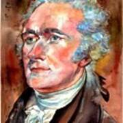 Alexander Hamilton Watercolor Art Print