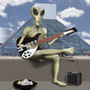 Alien Guitarist 1 Art Print