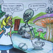 Alien In Wonderland Art Print