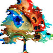 All Seasons Tree 3 - Colorful Landscape Print Art Print