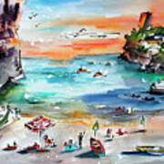 Amalfi Coast Italy Watercolors Art Print