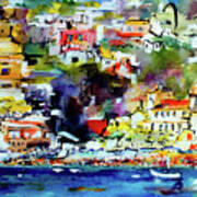 Amalfi Coast Positano Summer Vibrations Art Print
