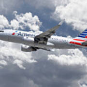 American Airlines Airbus A319 Art Print