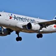 American Airlines Plane Preparing To Land At The Bwi Airport Art Print