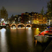 Amsterdam At Night Art Print