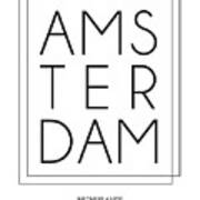 Amsterdam, Netherlands - City Name Typography - Minimalist City Posters Art Print