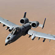 An A-10 Thunderbolt Ii Over The Skies Art Print