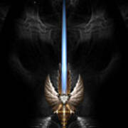 Angel Wing Sword Of Arkledious Dgs Fractal Art Art Print