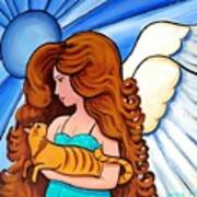 Angels Arms - Cat Angel Portrait Art Print