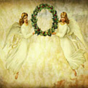 Angels Christmas Card Or Print Art Print