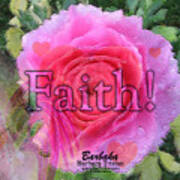 Angels Pink Rose Of Faith Art Print