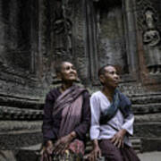 Angkor Wat Old Women 1 Art Print