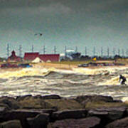 Angry Surf At Indian River Inlet Art Print