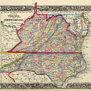 Antique Map Of Virginia Art Print