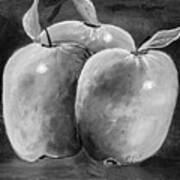 Apple Trio Two Tone Art Print