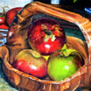 Apples In A Burled Bowl Art Print