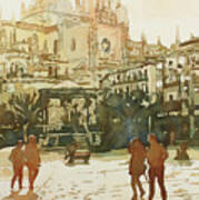 April On The Plaza Mayor Art Print