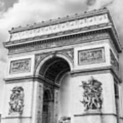 Arch Of Triumph - Paris - Black And White Art Print