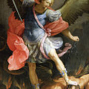 Archangel Michael Defeating Satan Art Print
