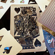 Aria Poker Room Metal Cards Sculpture Close 2 To 1 Ratio Art Print