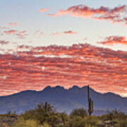 Arizona Four Peaks Mountain Colorful View Art Print