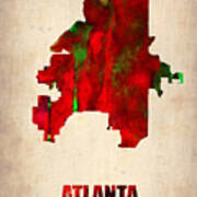 Atlanta Watercolor Map Art Print