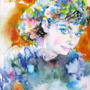 Audrey Hepburn  Watercolor Portrait.11 Art Print